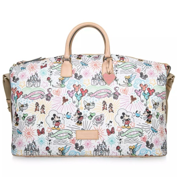 Dooney & Bourke Disney World Sketch Weekender Bag Leather Disneyland Parks NWT - Picture 2 of 10